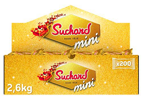 Suchard - Pack Clásico de Turrones Mini de Chocolate con Leche y Arroz Inflado Crujiente Navideño