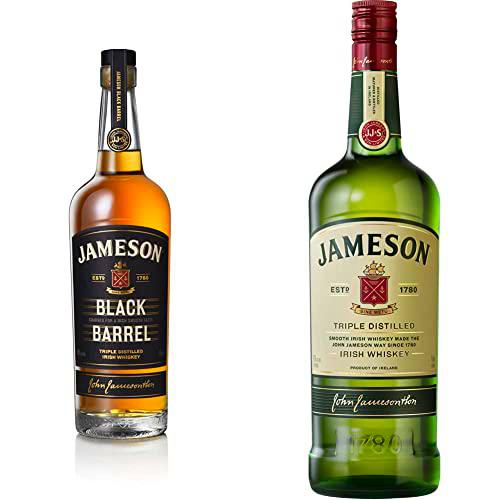 Jameson Black Barrel Whiskey Irlandés, 700 ml &amp; Original Whiskey Irlandés, 1 L
