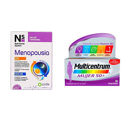 Ns Menopausia Dia Y Noche 60 Comp &amp; MULTICENTRUM MUJER Vitaminas y Minerales Mujer 50+ 90 comprimidos