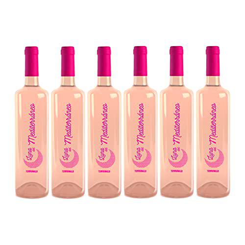Luna del Mediterráneo Luna del Mediterráneo vino rosado | 6 botellas 750ml | Total 4500ml | 12º%Vol | Vino joven y dinámico que surge de una selección de la mejor uva tempranillo