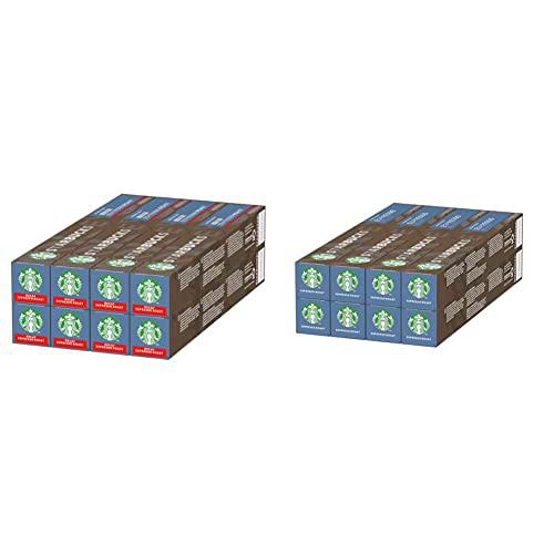 STARBUCKS Descafeinado Espresso Roast de Nespresso Cápsulas de Café de Tostado Intenso 8 x Tubo de 10 Unidades &amp; Espresso Roast de Nespresso Cápsulas de Café de Tostado Intenso 8 x Tubo de 10 Unidades