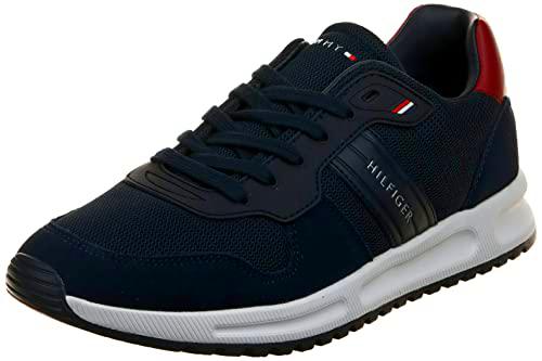 Tommy Hilfiger Corporate Mix Runner Moderno, Tenis Hombre, RWB, 41 EU
