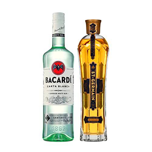 Bacardi Carta Blanca Ron, 700ml + St-Germain Licor de flor de saúco (Parisien Daiquiri)