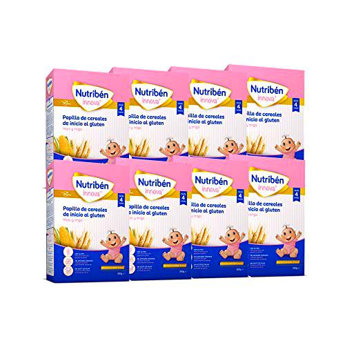 Nutribén Papilla Innova Cereales de Inicio al Gluten | Alimento para Bebés a partir de 4 meses | Sin azúcares añadidos | Sin aceite de palma | Paquete de 12 unidades de 300g | 3600g