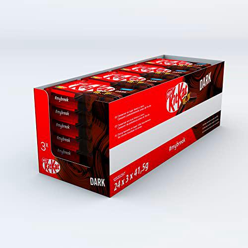 NESTLÉ KIT KAT Barritas de chocolate negro, pack 24 unidades (3x41.5g)