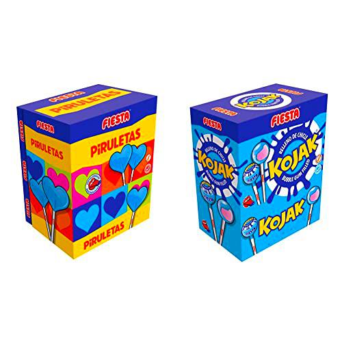 FIESTA Piruletas Pintalenguas Caramelo con Palo en Forma de Corazón Sabor Mora