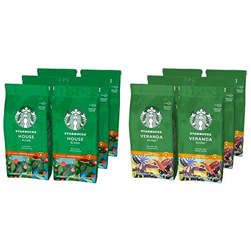 STARBUCKS House Blend, Tueste Medio, Café Molido 200g (6 Bolsa) &amp; Veranda Blend
