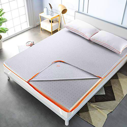 Maxzzz Topper Viscoelastico 150x190x7.5cm Alivia Tensiones Musculares Infusión Carbón de Bambú