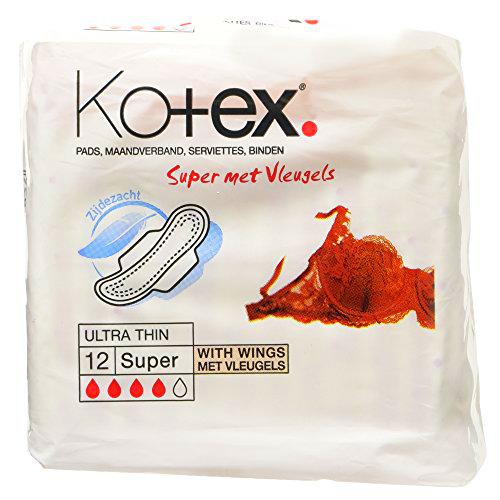 Kotex - Compresas ultrafinas súper plus, 12 por paquete