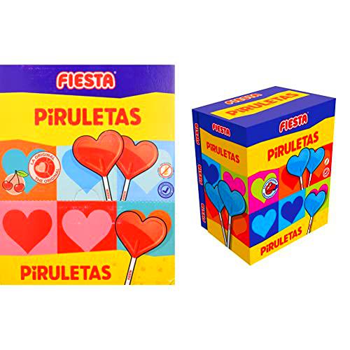 FIESTA Piruletas Caramelo con Palo en Forma de Corazón Sabor Cereza