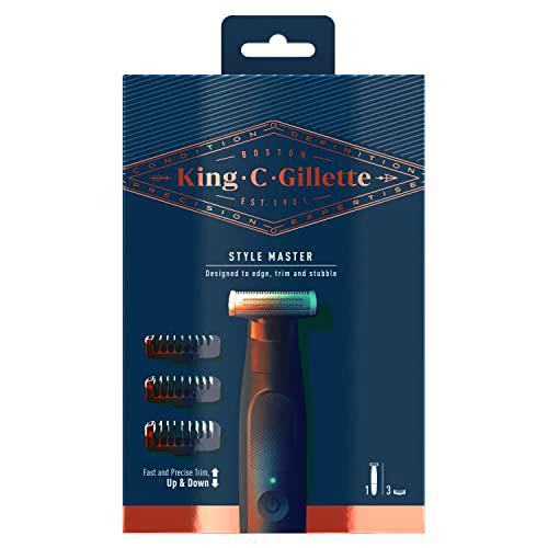 King C. Gillette Style Master Recortadora de Barba sin cables para hombre con Hoja 4D, Negro