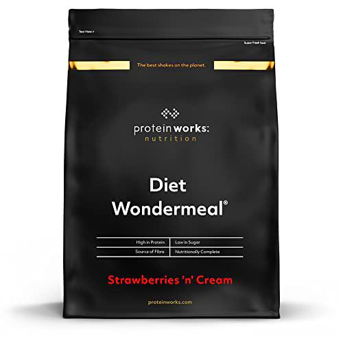 Diet Wondermeal | Strawberries 'n' Cream | Batido sustitutivo de comidas de primera calidad | 800g | Protein Works