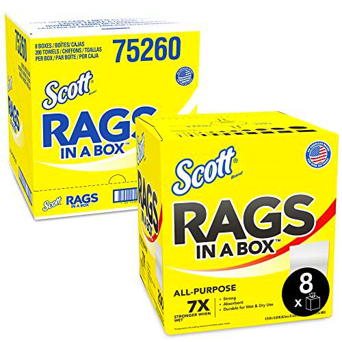 Kimberly-Clark Scott 75260 - Trapos en caja, color blanco (200 toallas)