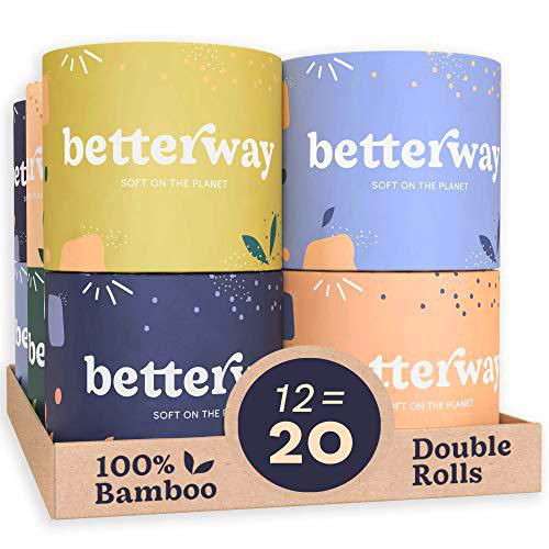 Betterway Papel higiénico de bambú de 3 capas, respetuoso con el medio ambiente