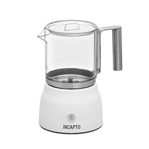 Incapto Coffee - Espumador de Leche Automático | Color Blanco | Capacidad de 100-150 ml | Capuccinador | Vaporizador de Leche y Bebidas Vegetales | En frío y en Caliente