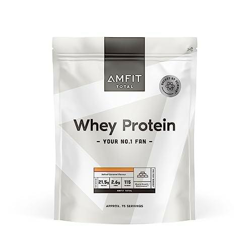 Marca Amazon - Amfit Nutrition Proteína de suero en polvo con sabor a caramelo salado