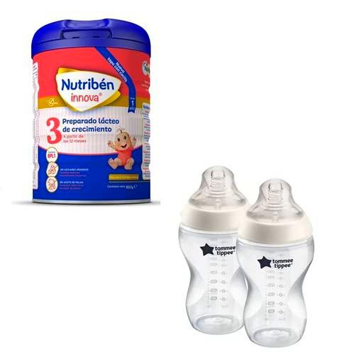 Tommee Tippee + Nutribén: Biberones Closer To Nature x2pack (340ml) + Leche en Polvo Innova 3 (a partir de 12 meses)