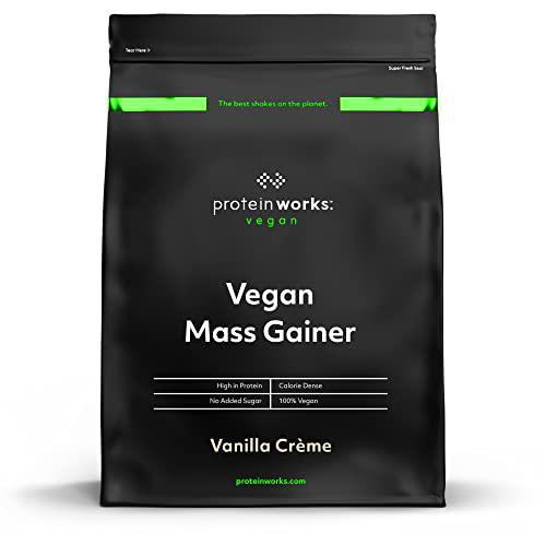 Protein Works| Vegan Mass Gainer | 100% A Base De Plantas | Alto En Calorías Para El Aumento De Masa | Crema Alla, 2000 Gramo
