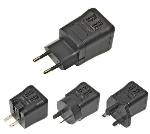Konix Cargador USB doble para smartphones y tabletas