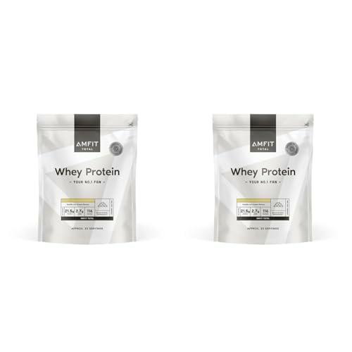Marca Amazon - Amfit Nutrition Proteína de suero en polvo con sabor a helado de vainilla