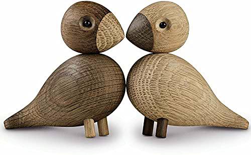 Kay Bojesen tortolitos 1 par de Figuras 9 cm pájaros cantores decoración, Madera