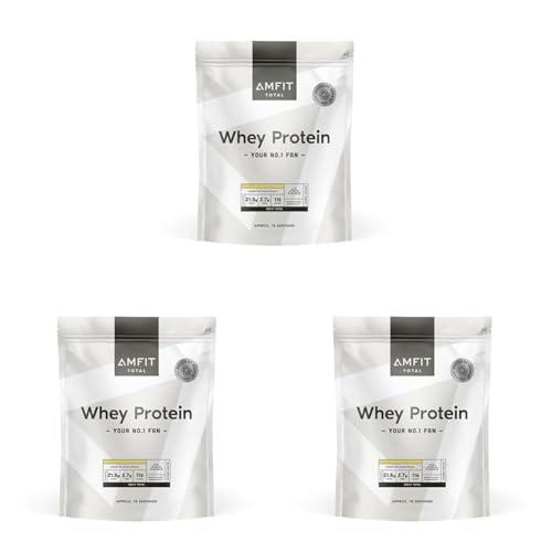 Marca Amazon - Amfit Nutrition Proteína de suero en polvo con sabor a helado de vainilla