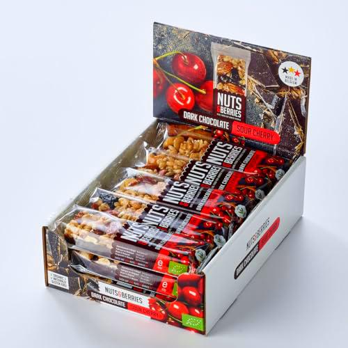 CAJA 15 BARRITAS CHOCOLATE NEGRO Y CEREZA 40 g