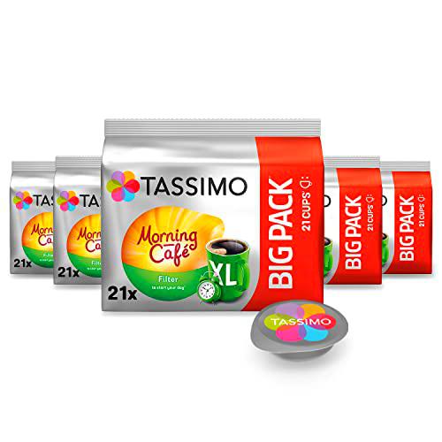 Tassimo Morning Café Filter XL, 105 cápsulas de café en paquete grande