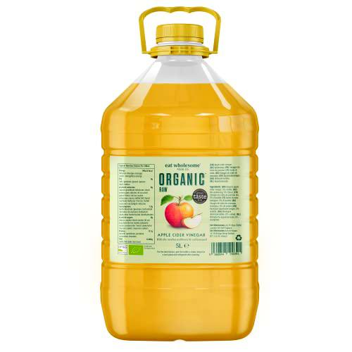 Eat Wholesome Organic Raw Apple Cider Vinegar Unfiltered with The Mother, 5 L
