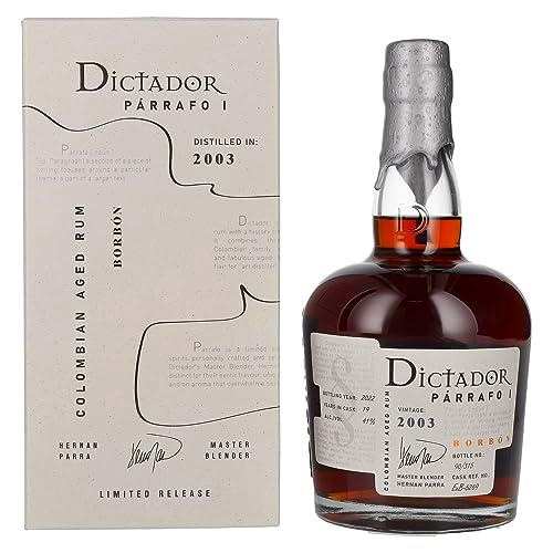 Dictador PÁRRAFO I 19 Years Old BORBÓN Vintage 2003 41% Vol