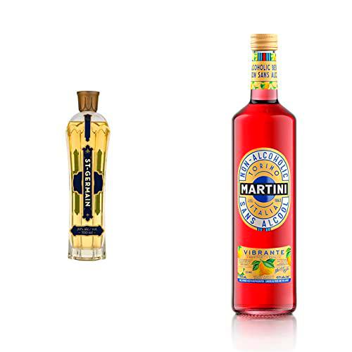 St-Germain Licor de flor de saúco, 70 cl &amp; Martini Vibrante Aperitivo sin Alcohol, 75cl