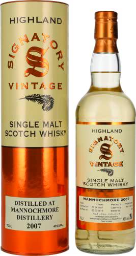 Signatory Vintage MANNOCHMORE 13 Years Old Highland Single Malt 2008 43% Vol