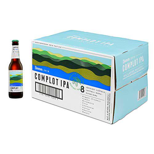 Damm - Cerveza Complot IPA, Caja de 24 Botellas 33cl | Cerveza IPA Mediterránea