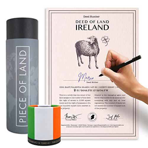happylandgifts® Trozo de Terreno Real - Irlanda | Un robsequio excepcional | Certificado Personalizado de Propietario del Terreno
