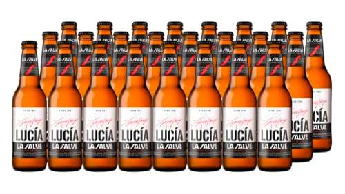 Cerveza La Salve Lucía, Pack 24 Botellas 33 cl, Cerveza de Color Ambar Intenso
