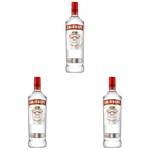 Smirnoff No. 21, vodka rojo, 1 l (Paquete de 3)
