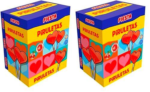 FIESTA Piruletas Caramelo con Palo en Forma de Corazón Sabor Cereza