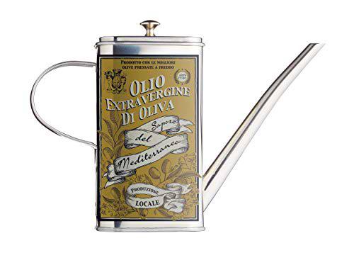 KitchenCraft World of Flavours Lata para aceite de oliva con estampado decorativo
