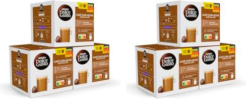 NESCAFÉ Dolce Gusto Café con Leche, 90 cápsulas, Intensidad 7 (3 pack x 30) (Paquete de 2)