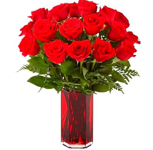 Ramo de Rosas Rojas Frescas con 25 Flores en Diseño Moderno y Elegante Ramo Rosas Premium Color Rojo