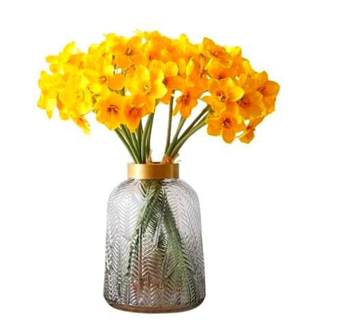 Ramo de Bulbos de Narciso Amarillo Frescos con 50 Flores para Decoración y Regalos Especiales