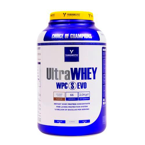 Yamamoto Nutrition Ultra Whey WPC S EVO 2 kg, Suplemento de Proteína de Suero Concentrada y Esporas de Bacillus