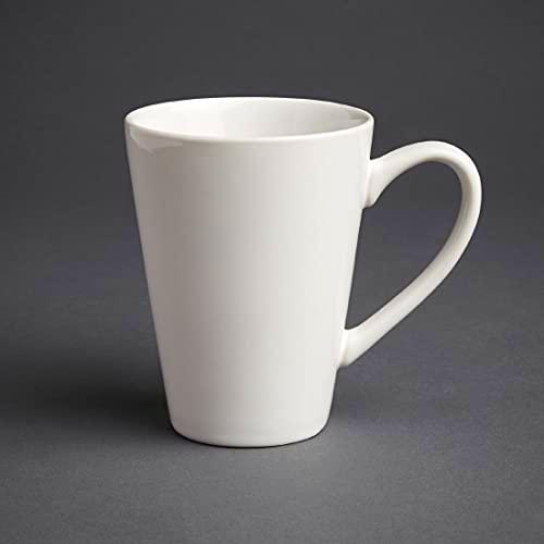 Olympia Tazas de café con leche, 340 ml, porcelana
