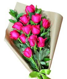 Ramo de Rosas Rosa Oscuro Frescas con 25 Flores para Decoración y Regalos Especiales
