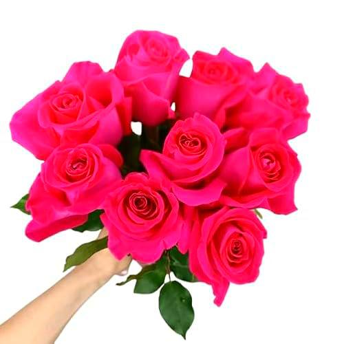 Bouquet de Rosas Color Rosa Oscuro Naturales con 25 Flores en Diseño Romántico Rosas Frescas Rosa Oscuro