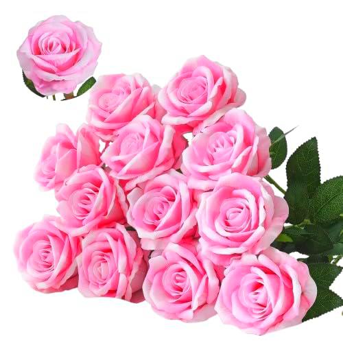 DECOALIVE | Ramo de Rosas Rosa Claro Frescas l | Bouquet 25 Flores | Rosas Color Rosa Claro Naturales y Frescas