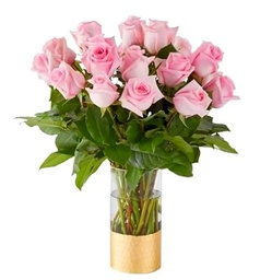 Ramo de Rosas Rosa Claro Frescas con 25 Flores en Diseño Moderno y Elegante Ramo Rosas Premium Color Rosa Pastel