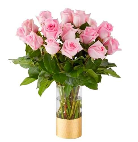 Ramo de Rosas Rosa Claro Frescas con 25 Flores en Diseño Moderno y Elegante Ramo Rosas Premium Color Rosa Pastel