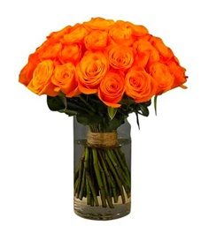 Bouquet de Rosas Naranja con 25 Flores Naturales y Frescas de Alta Duración