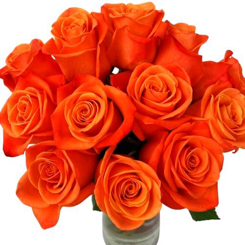 Bouquet de Rosas Naranja Frescas con 25 Flores Naturales